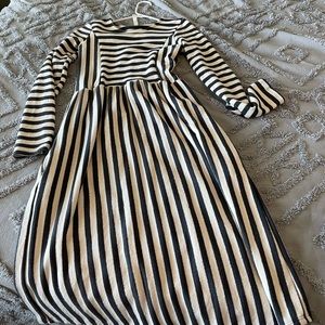 Womens size small blue and white striped midi dress